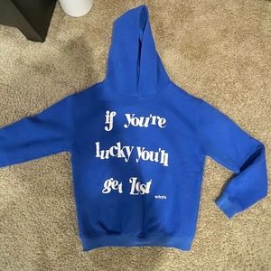 If your lucky you’ll get lost - white fox hoodie - IN AMAZING QUALITY